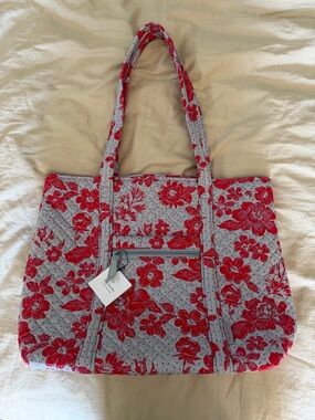 Vera Bradley Red Floral Quilted Tote
